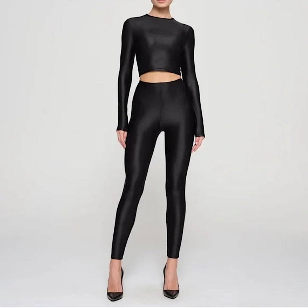 🖤SKIMS SHINE SPANDEX JERSEY LEGGINGS IN ONYX XXS